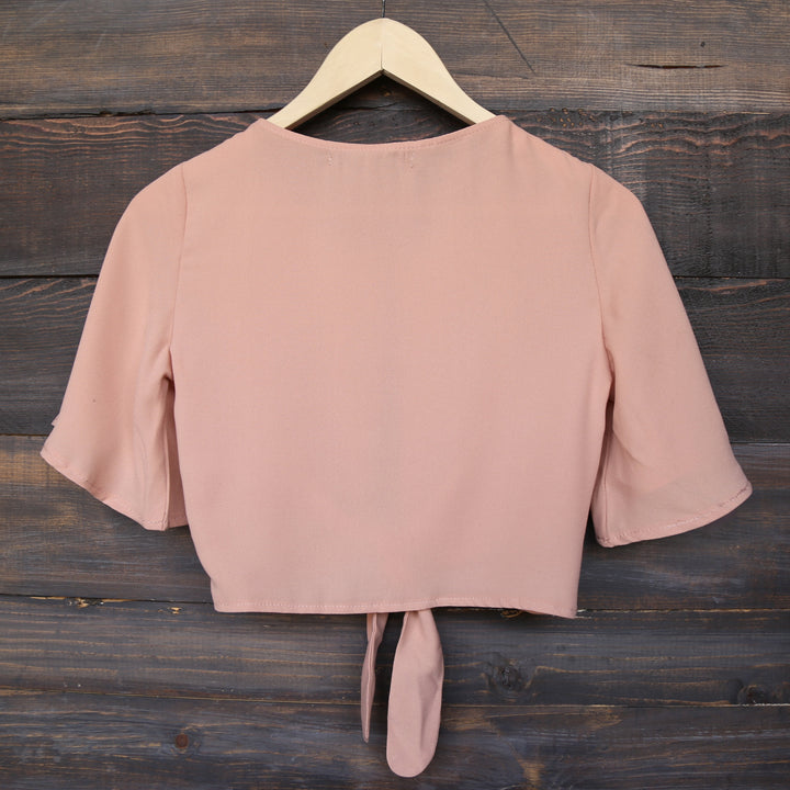 Key To My Heart Front Tie Crop Top in More Colors
