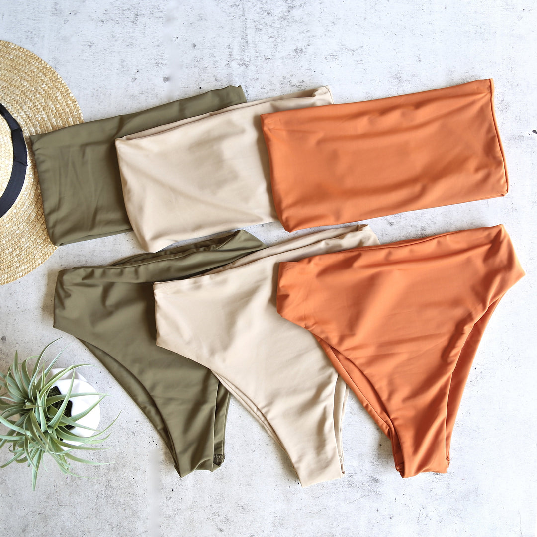 Reverse - Lean On - High Waisted Bandeau Bikini Set - More Colors