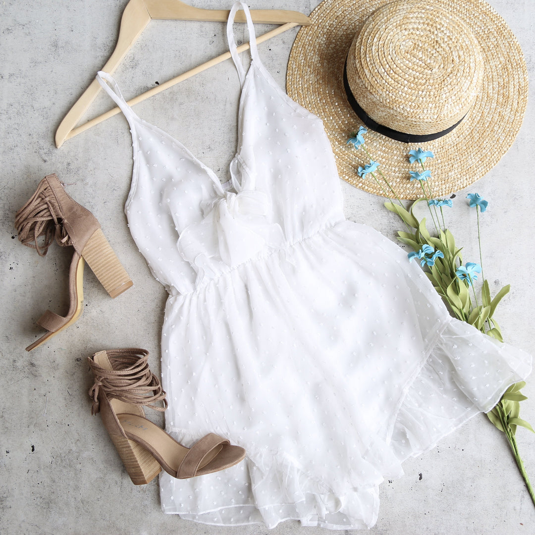 Reverse - Heart & Soul Ruffle Hem Romper in White