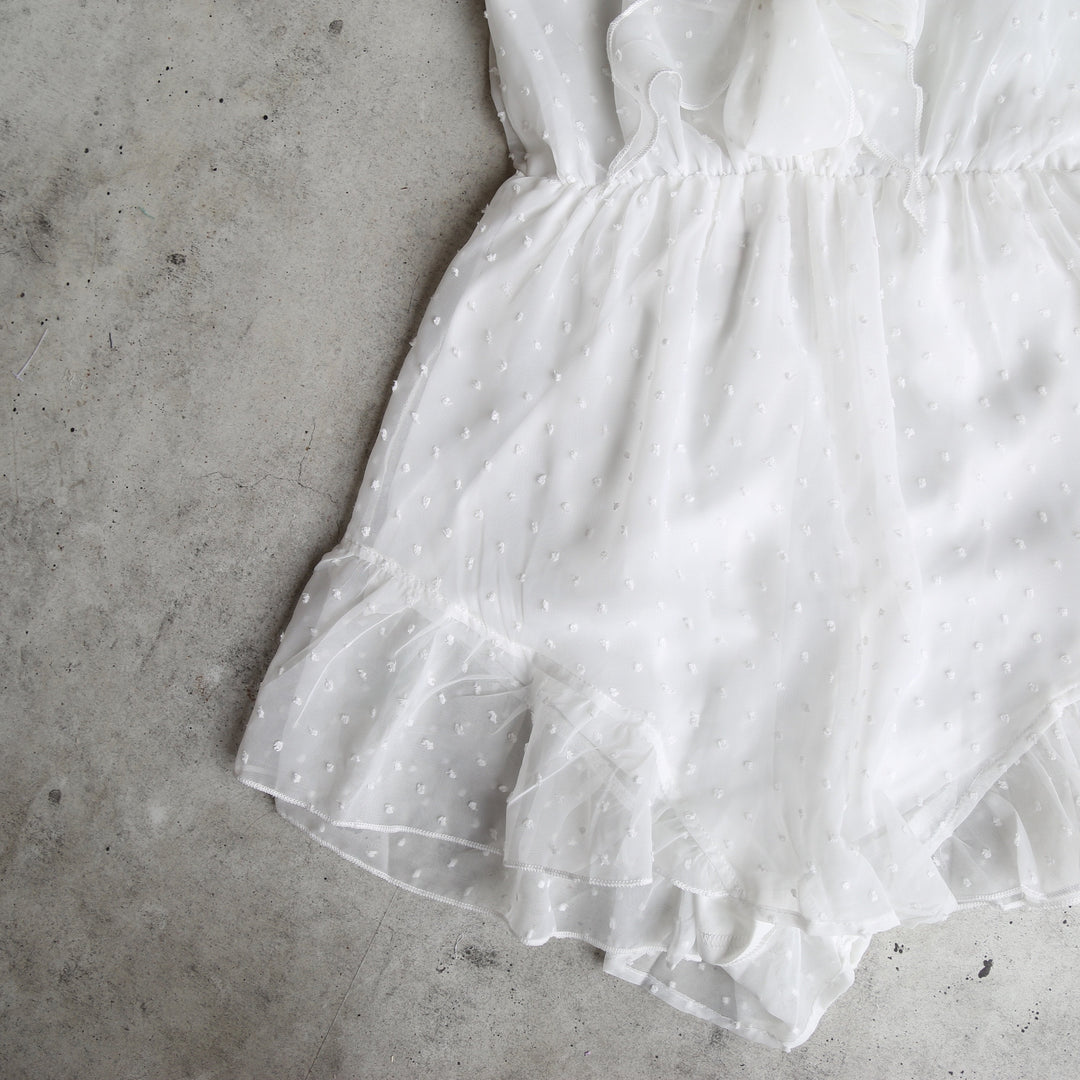 Reverse - Heart & Soul Ruffle Hem Romper in White