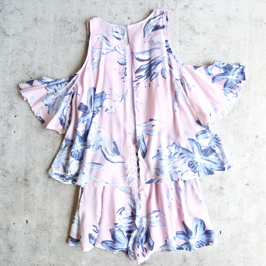 Final Sale - Paper Hearts - Clear Skies Ahead Floral Romper - Pink