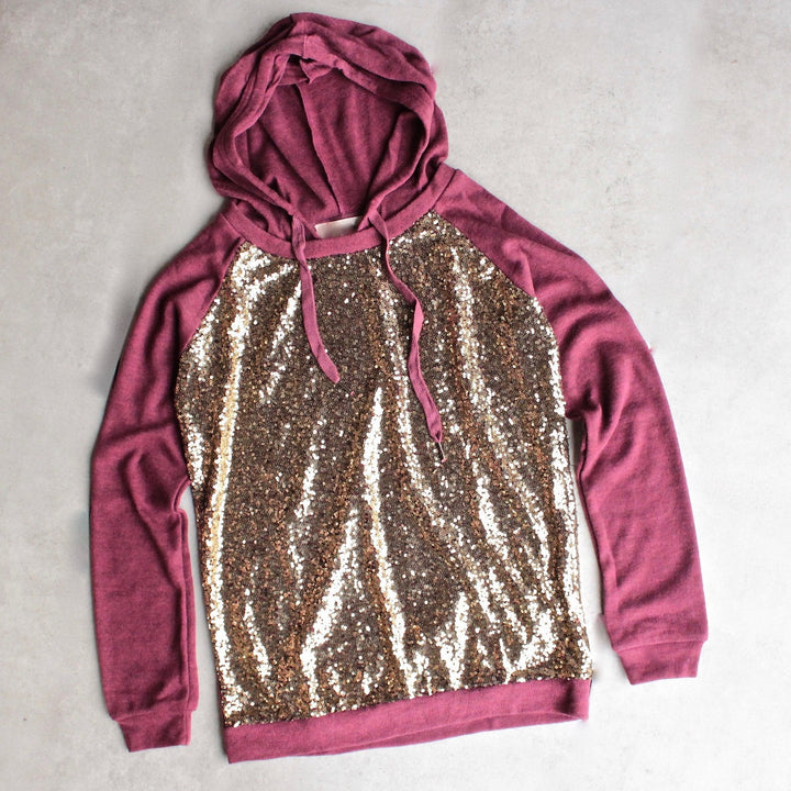 all dolled up sequin hoodie - shophearts - 1