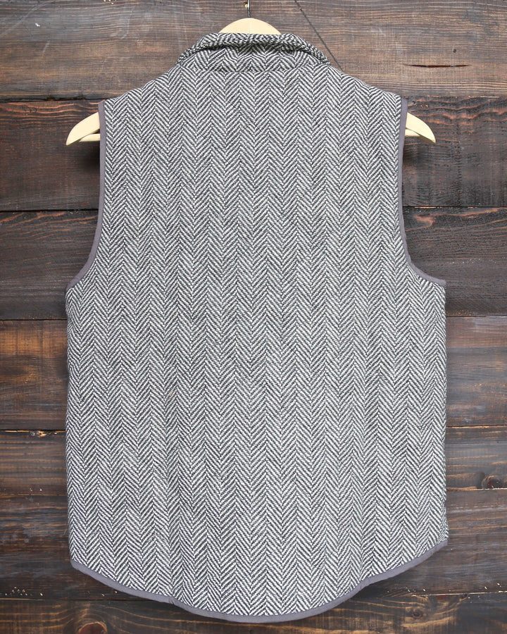 Herringbone Quilted Puffer Vest in Grey