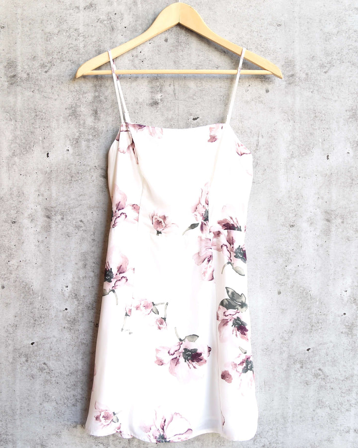 Honey Punch - Floral Mini Dress in White