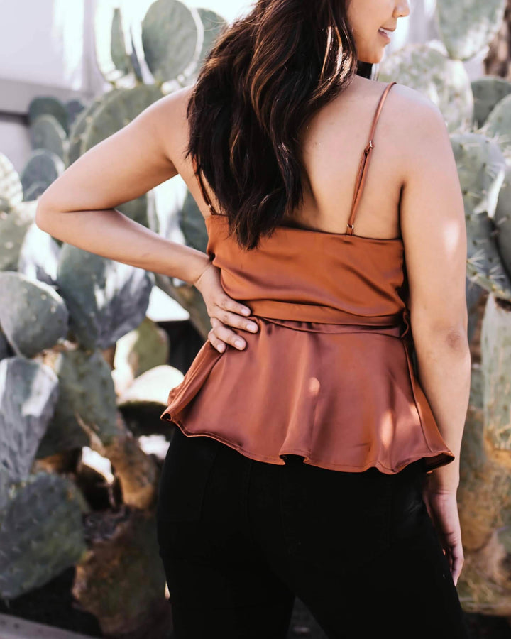 Jordyn Wrap Satin Top in More Colors
