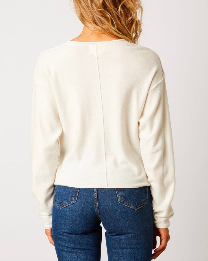 Cotton Candy LA - Lightweight Round Neckline Sweater in Ivory
