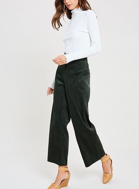 Long Sleeve Ribbed Mock Neck Knit Top in Off White