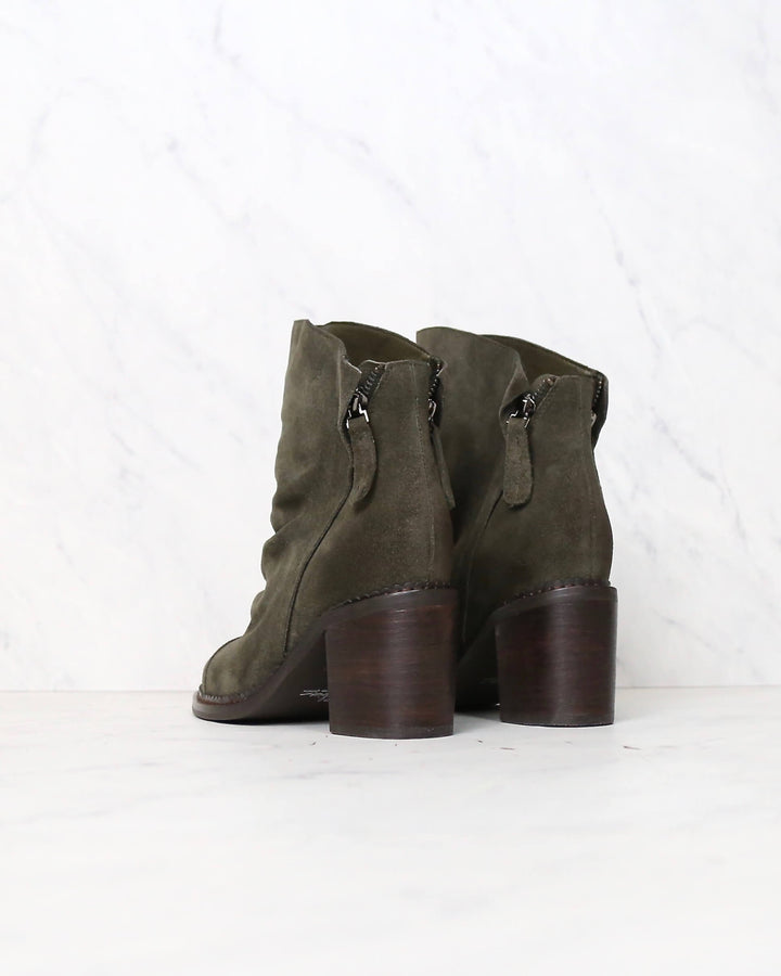 Sbicca - Millie Women's Suede Leather Booties in Green