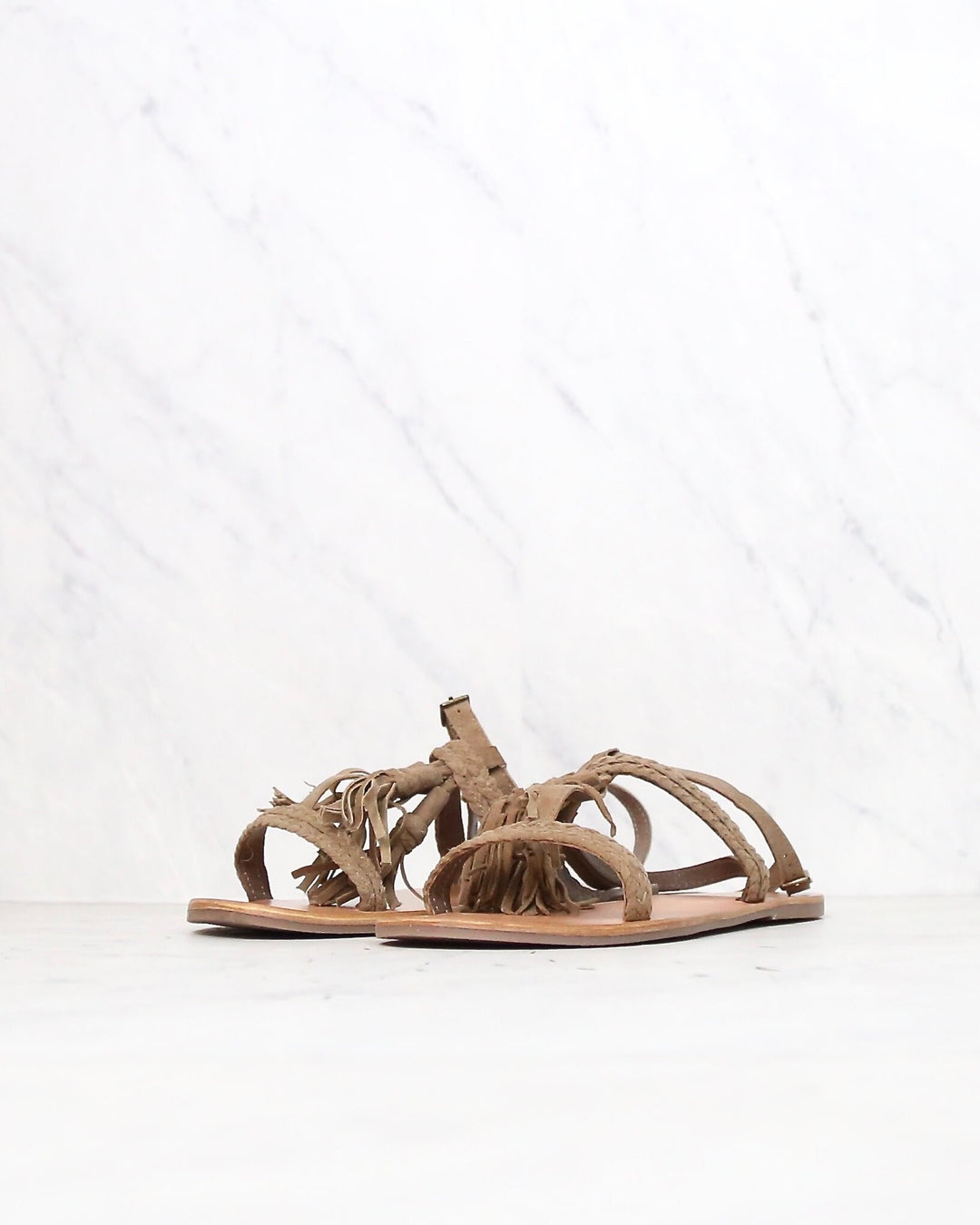 Coolway - Mistic Boho Chic Fringe Suede Sandals