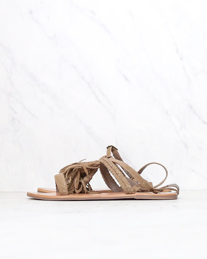 Coolway - Mistic Boho Chic Fringe Suede Sandals