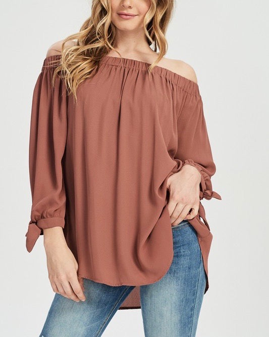 Show Me Off The Shoulder Top in Brick