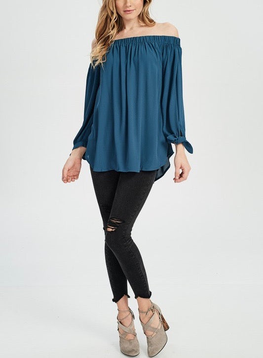 Show Me Off The Shoulder Top in Teal