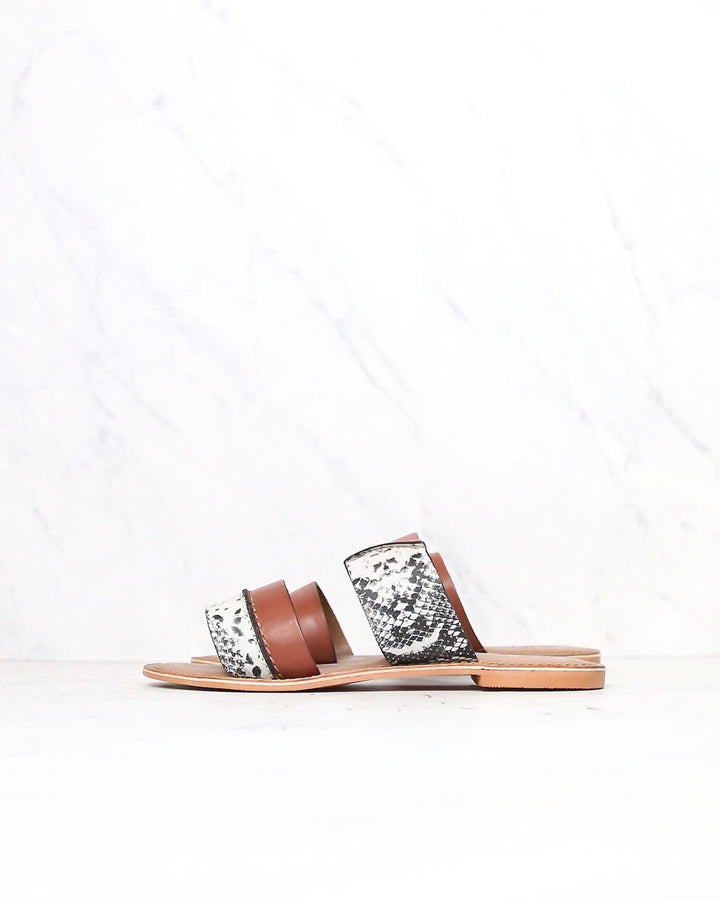 bc footwear - on the spot whiskey slip on sandals with exotic print - tan