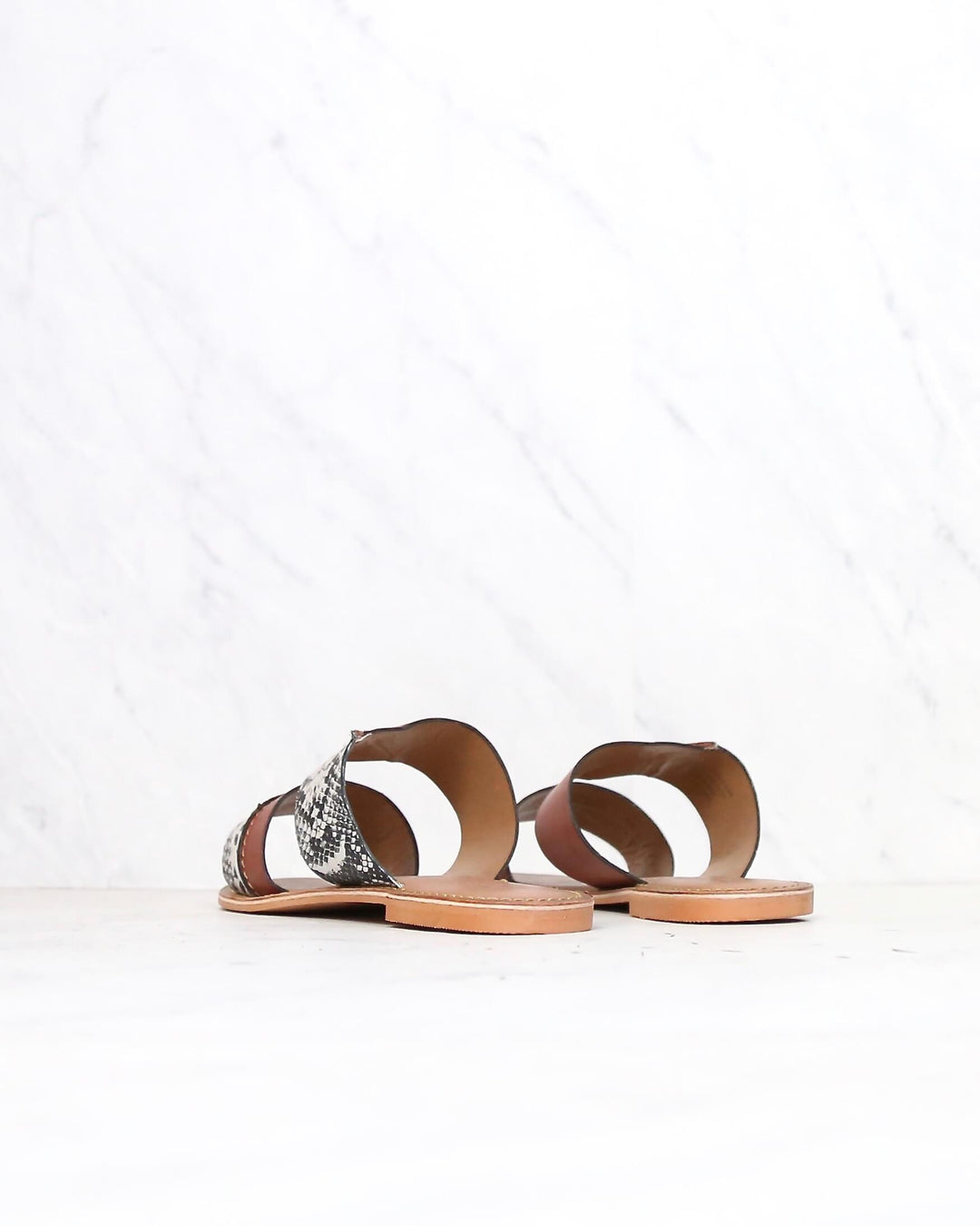 bc footwear - on the spot whiskey slip on sandals with exotic print - tan