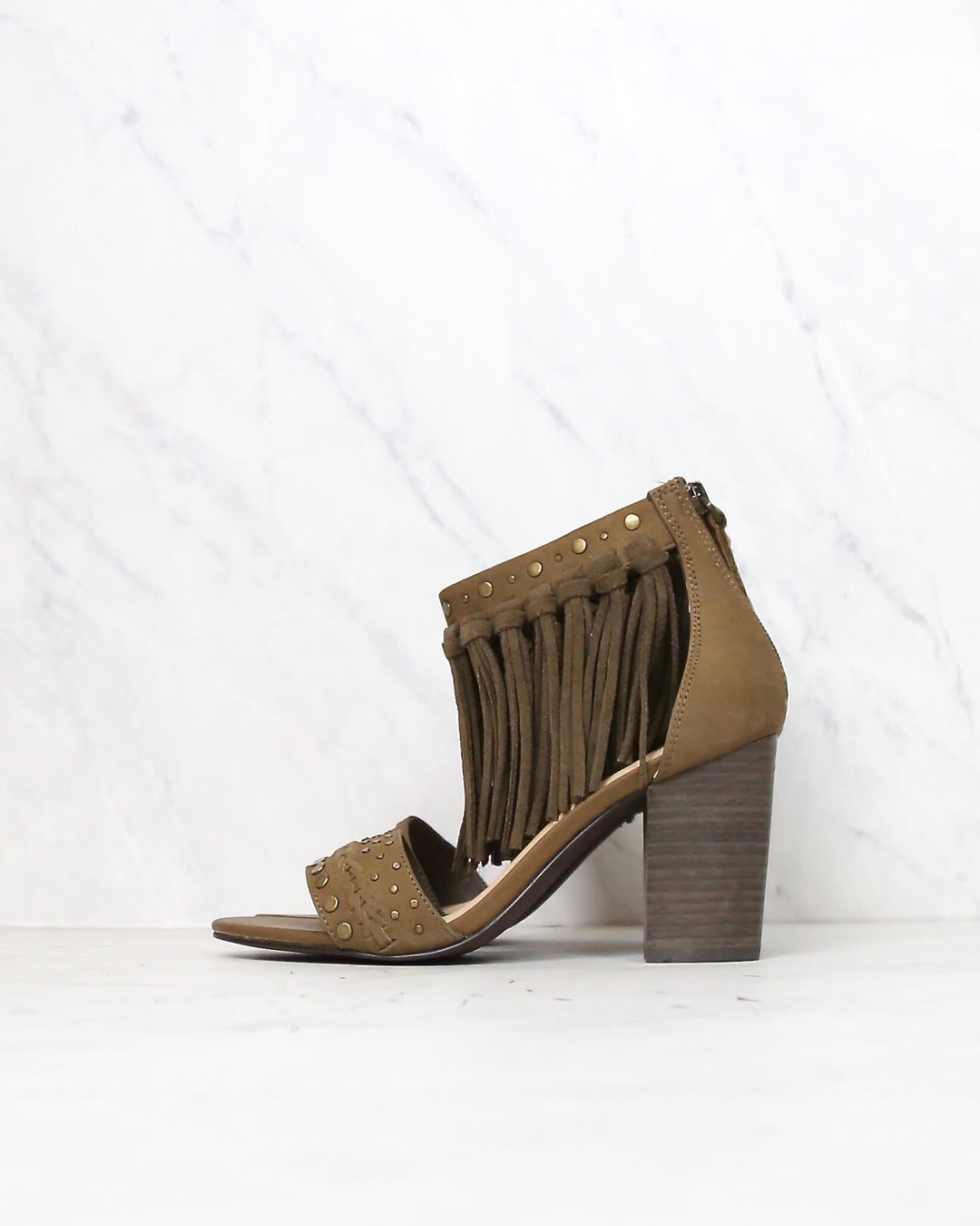 Sbicca - Palooza Fringe Heels in Khaki