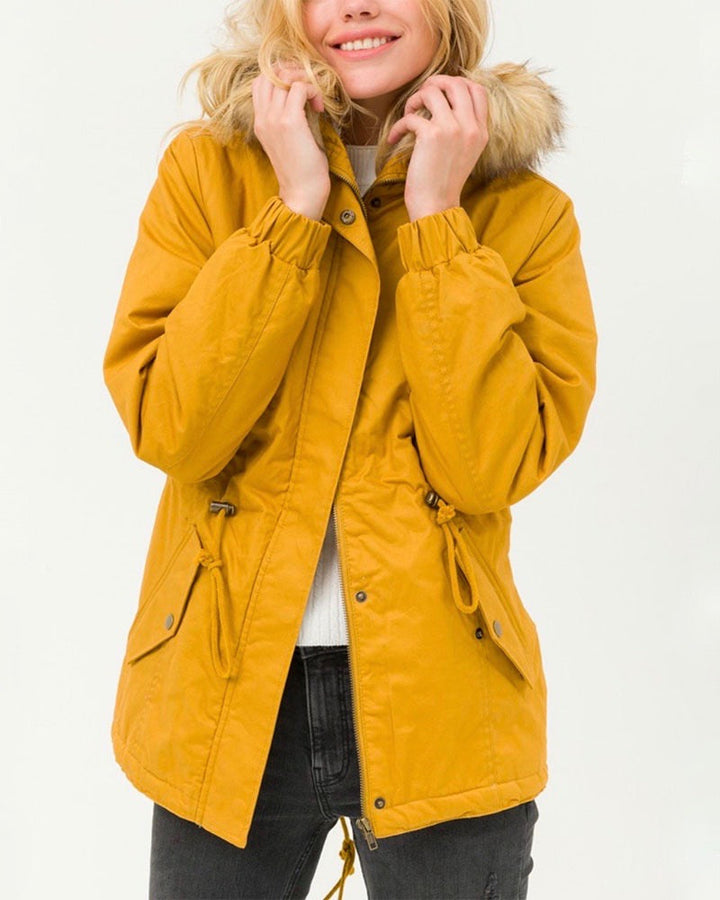 Faux Sherpa Lined Military Hooded Utility Parka Jacket in More Colors