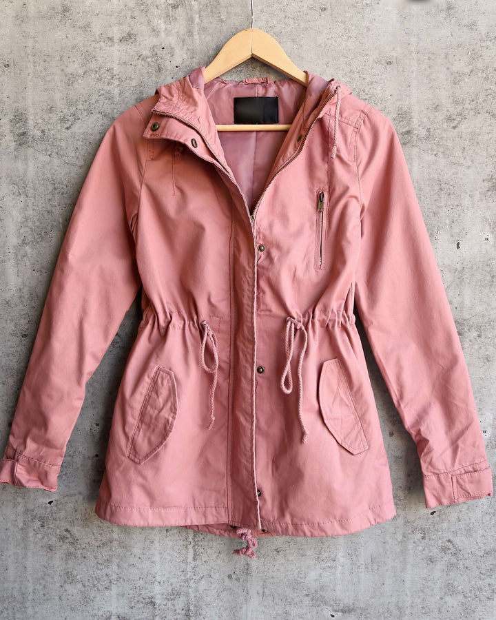 Hooded Utility Parka Jacket with Drawstring Waist in More Colors