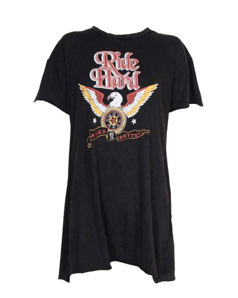 Final Sale - MINKPINK - Ride Hard Tee Dress in Black