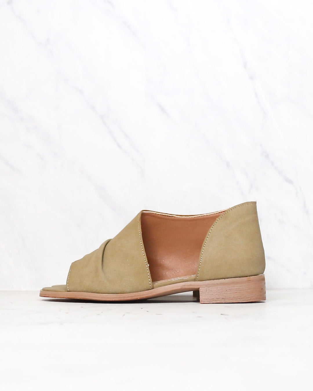 Miracle Miles - Riley Asymmetrical Flat in Khaki