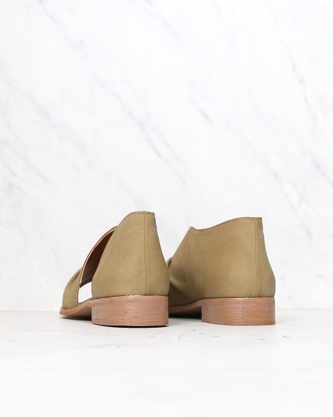 Miracle Miles - Riley Asymmetrical Flat in Khaki