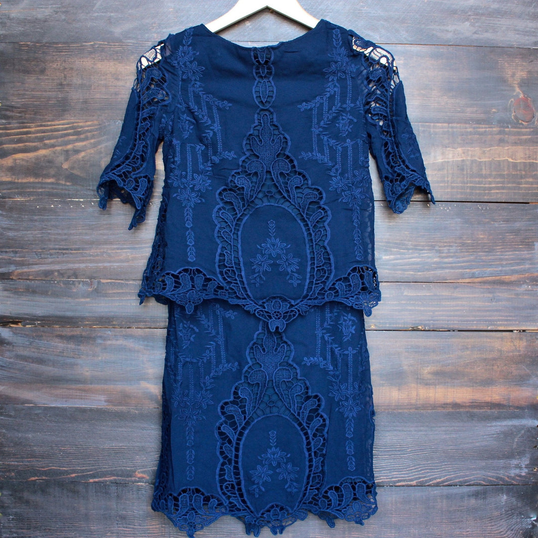 cara backless vintage inspired navy dress by SAYLOR - shophearts - 1