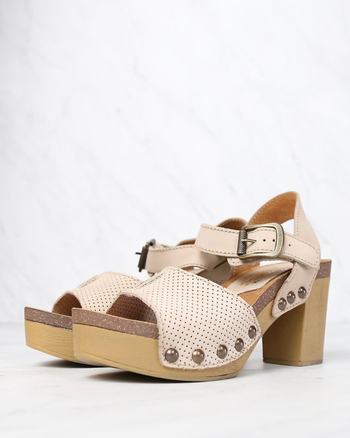 Sbicca - Tonto Perforated Heeled Sandal in Beige