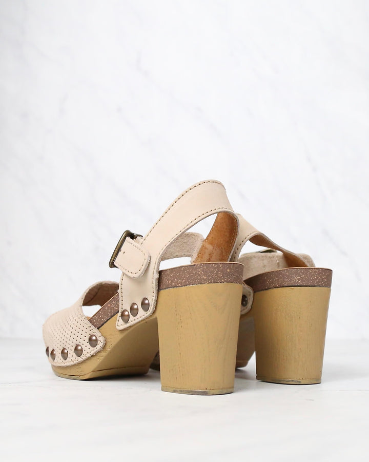 Sbicca - Tonto Perforated Heeled Sandal in Beige