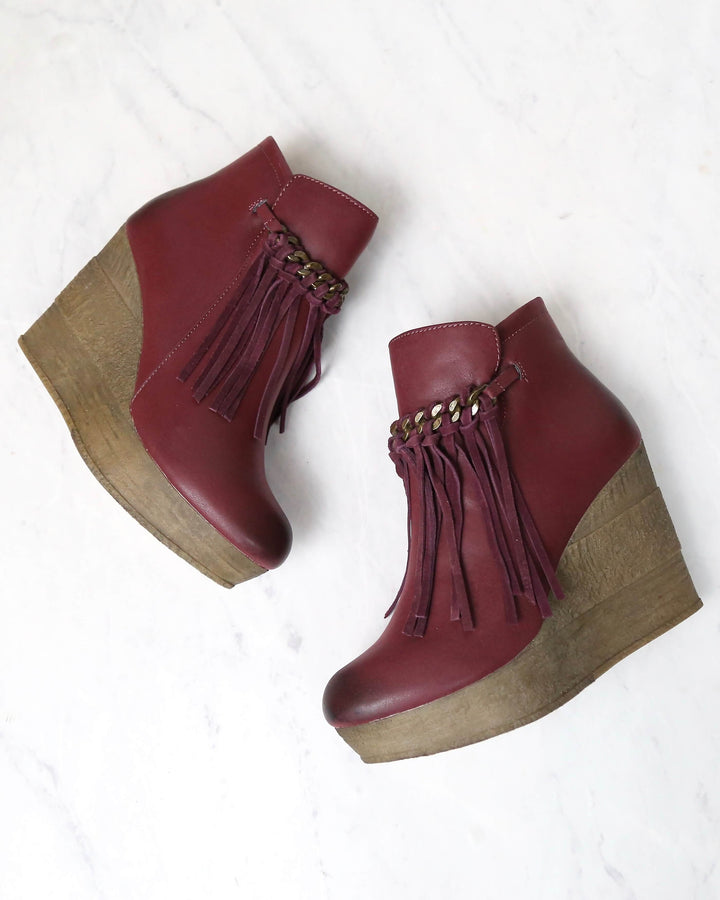 Sbicca Vintage Collection - Zepp Wedge Fringe Ankle Bootie in More Colors