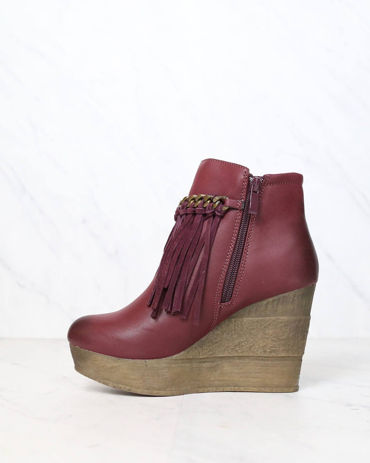 Sbicca Vintage Collection - Zepp Wedge Fringe Ankle Bootie in More Colors