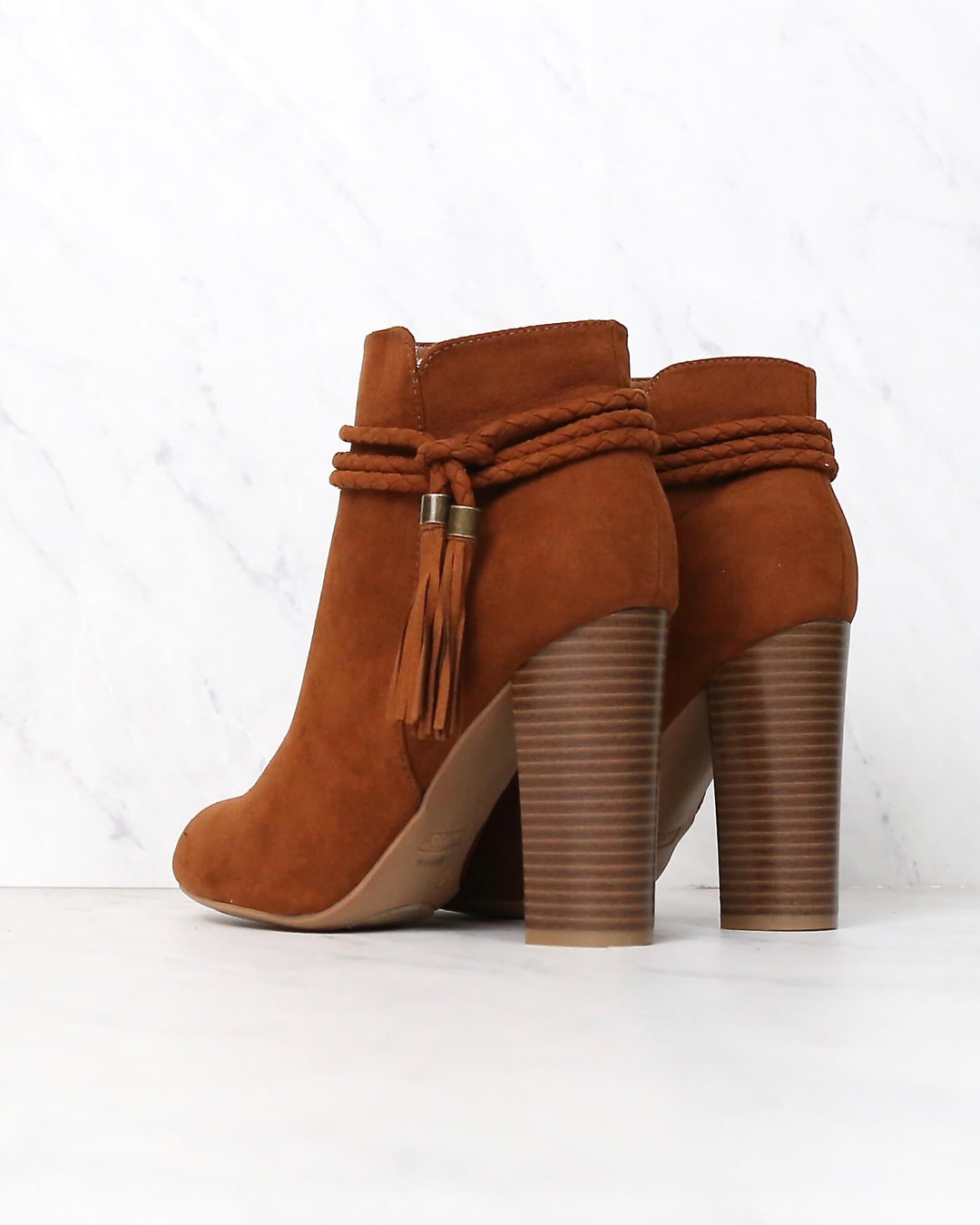 Final Sale - Vegan Suede Enchanted Tassel Detail Booties in More Colors