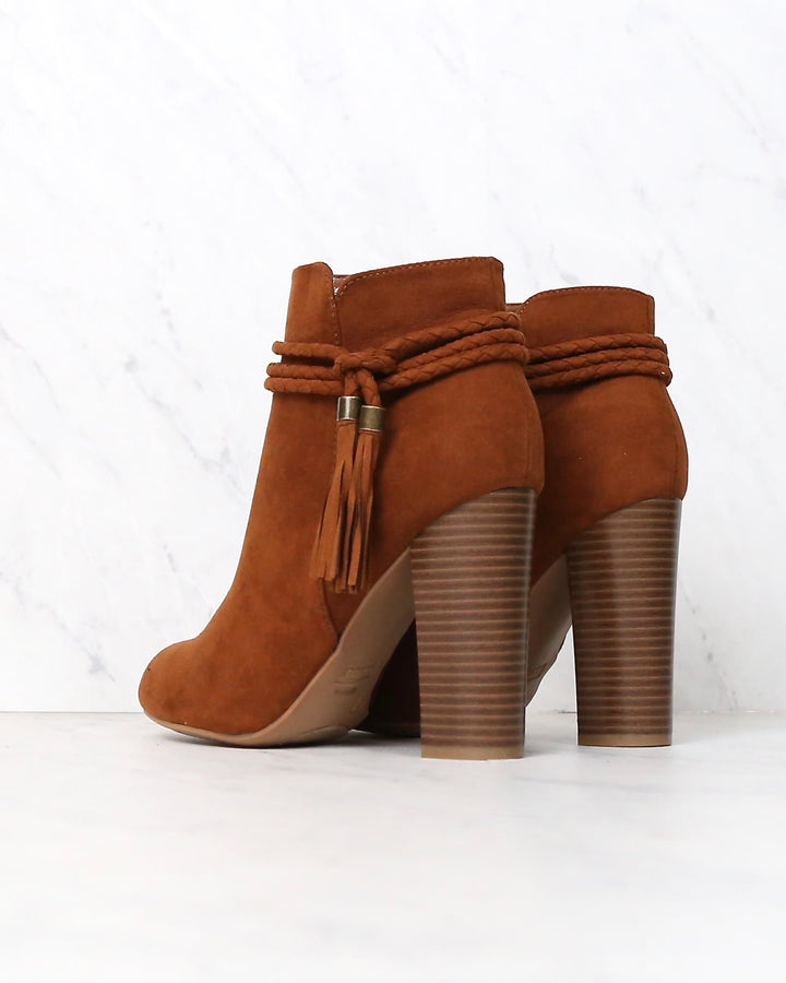 Final Sale - Vegan Suede Enchanted Tassel Detail Booties in More Colors