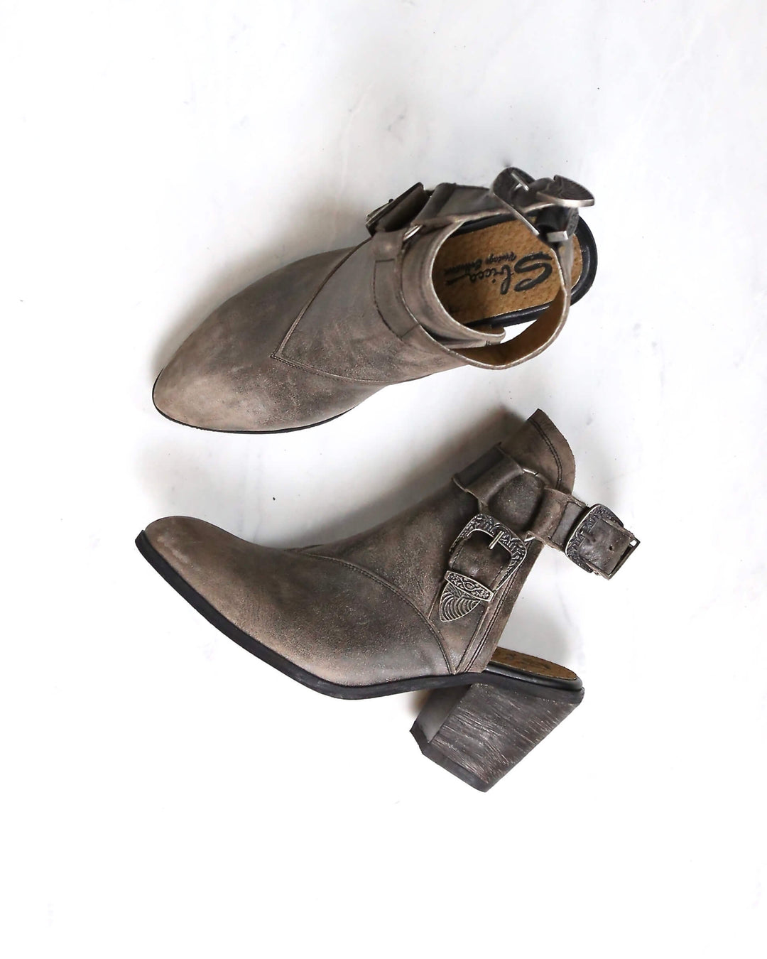 Sbicca - Scorpi Western Inspired Ankle Heeled Mule in Charcoal