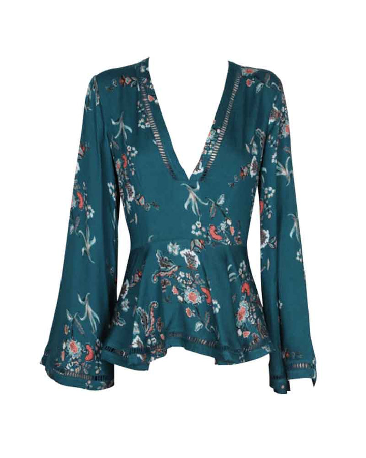 Final Sale - MINKPINK - Secret Garden Plunge Top in Multi