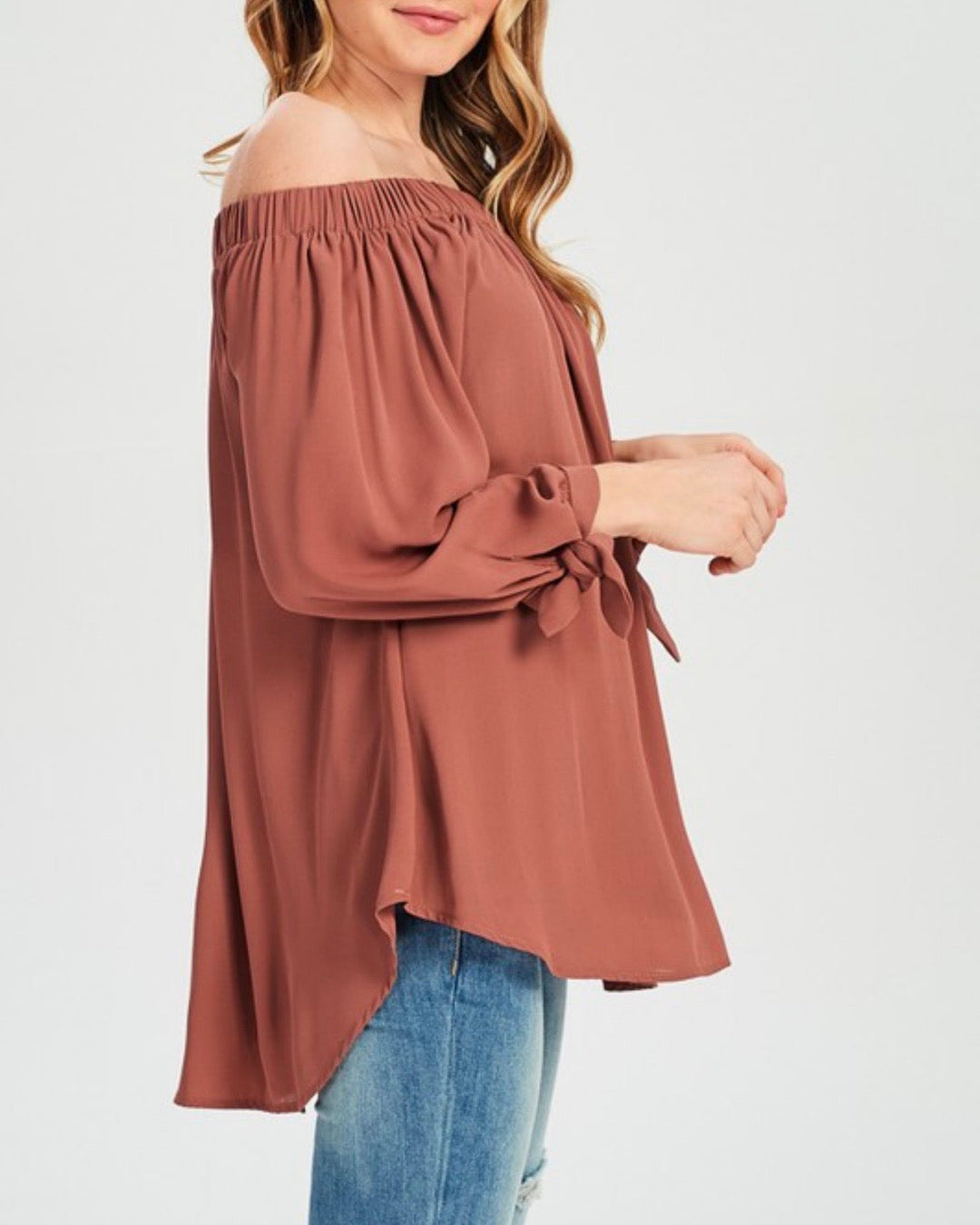 Show Me Off The Shoulder Top in Brick