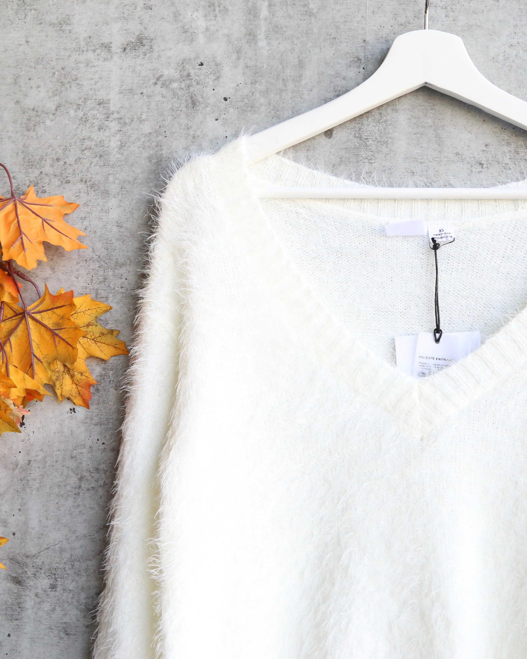 Final Sale - Somedays Lovin - Heartbreaker Fuzzy Eyelash Jumper Sweater in Ivory