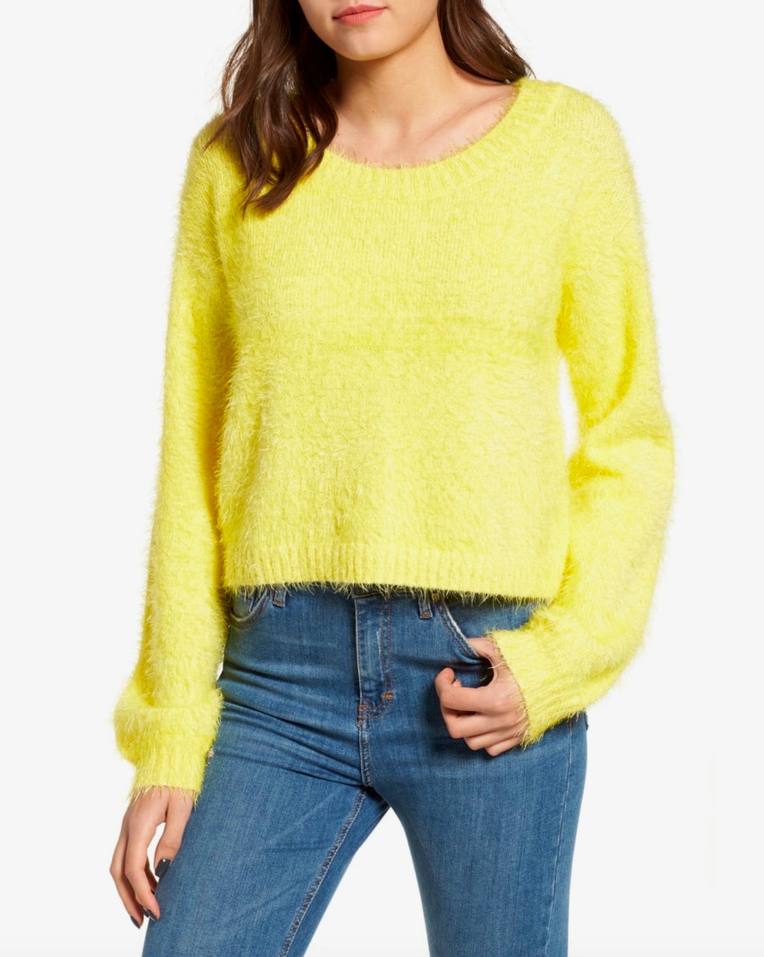 Final Sale - Somedays Lovin - Clover Fields Knitted Fuzzy Jumper/Sweater in Marigold
