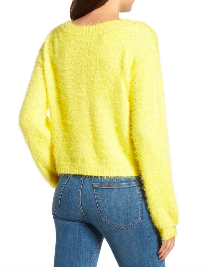 Final Sale - Somedays Lovin - Clover Fields Knitted Fuzzy Jumper/Sweater in Marigold