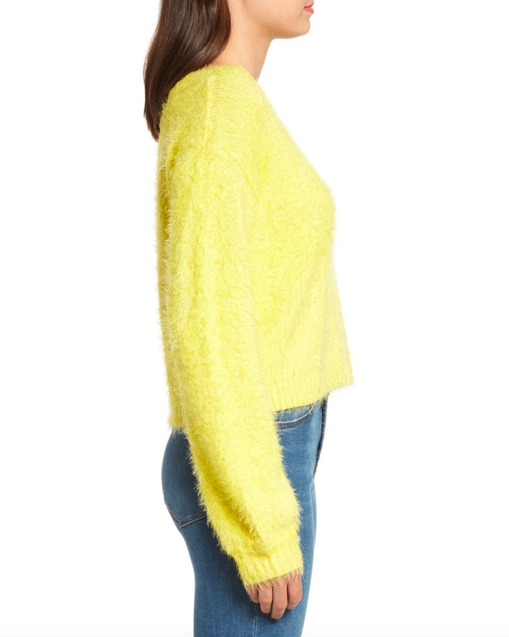 Final Sale - Somedays Lovin - Clover Fields Knitted Fuzzy Jumper/Sweater in Marigold