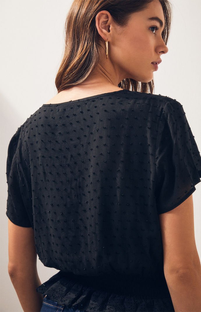 Final Sale - Somedays Lovin - Hey Darling Woven Swiss Dot Blouse - Black