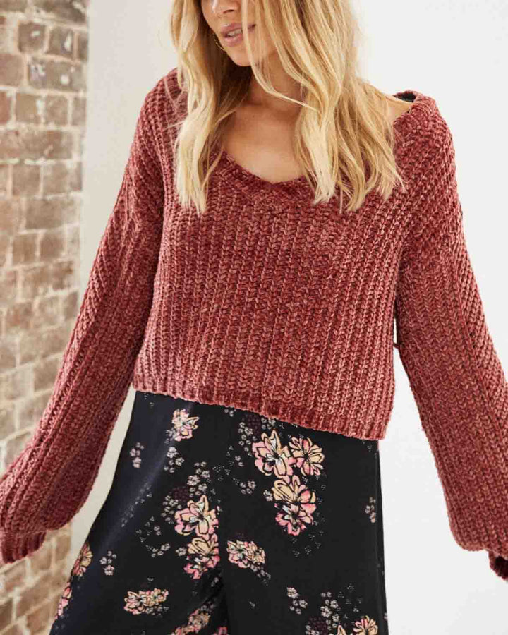 Final Sale - Somedays Lovin - Sweet Skies Chenille Jumper in Apricot