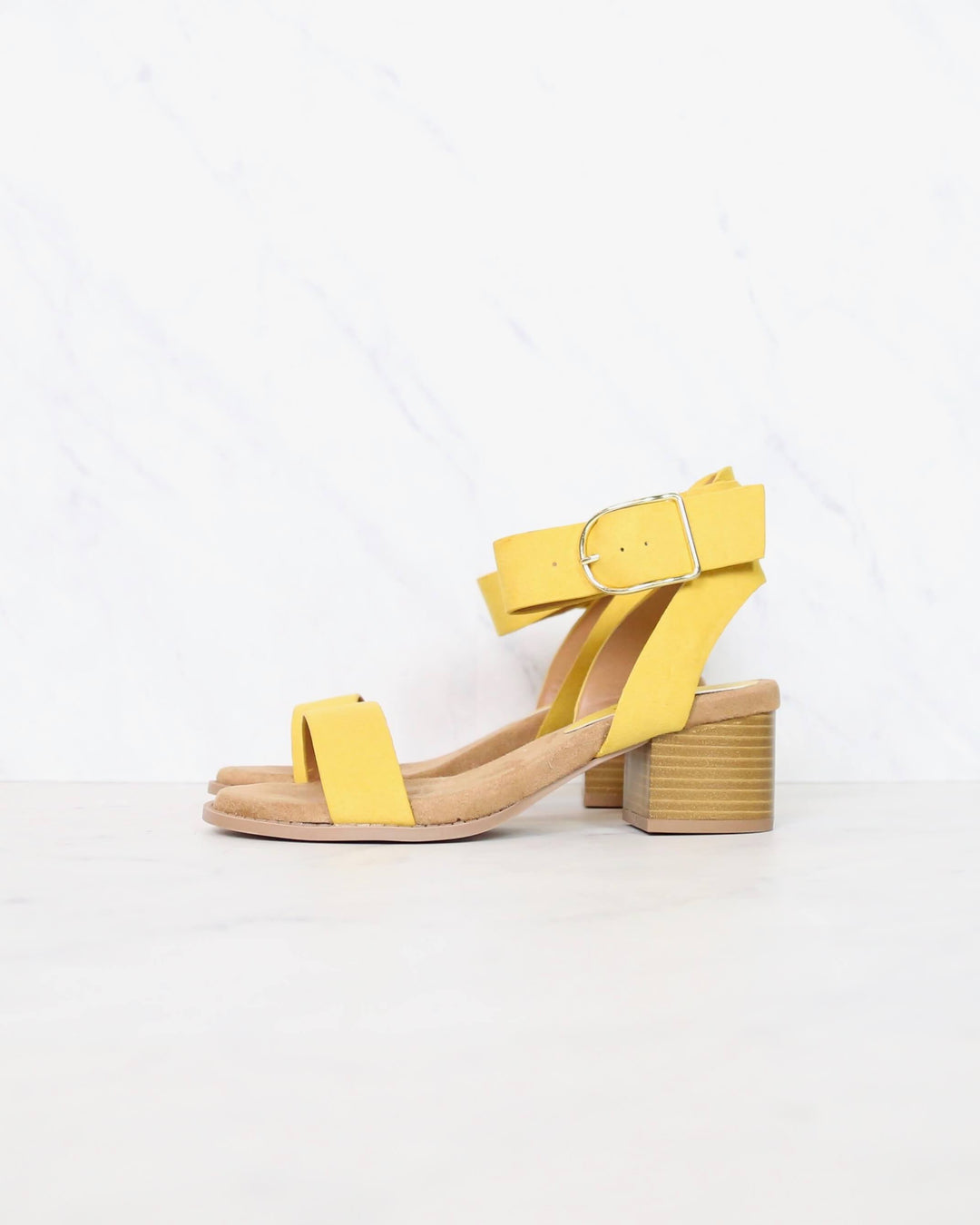 Summer Breeze Ankle Strap Sandals in Yellow