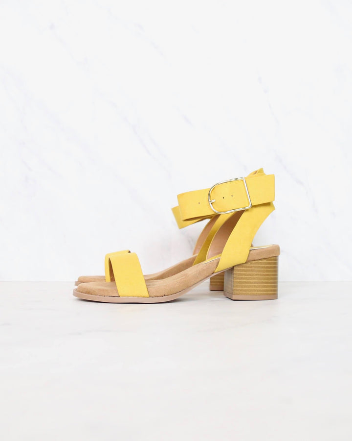 Summer Breeze Ankle Strap Sandals in Yellow