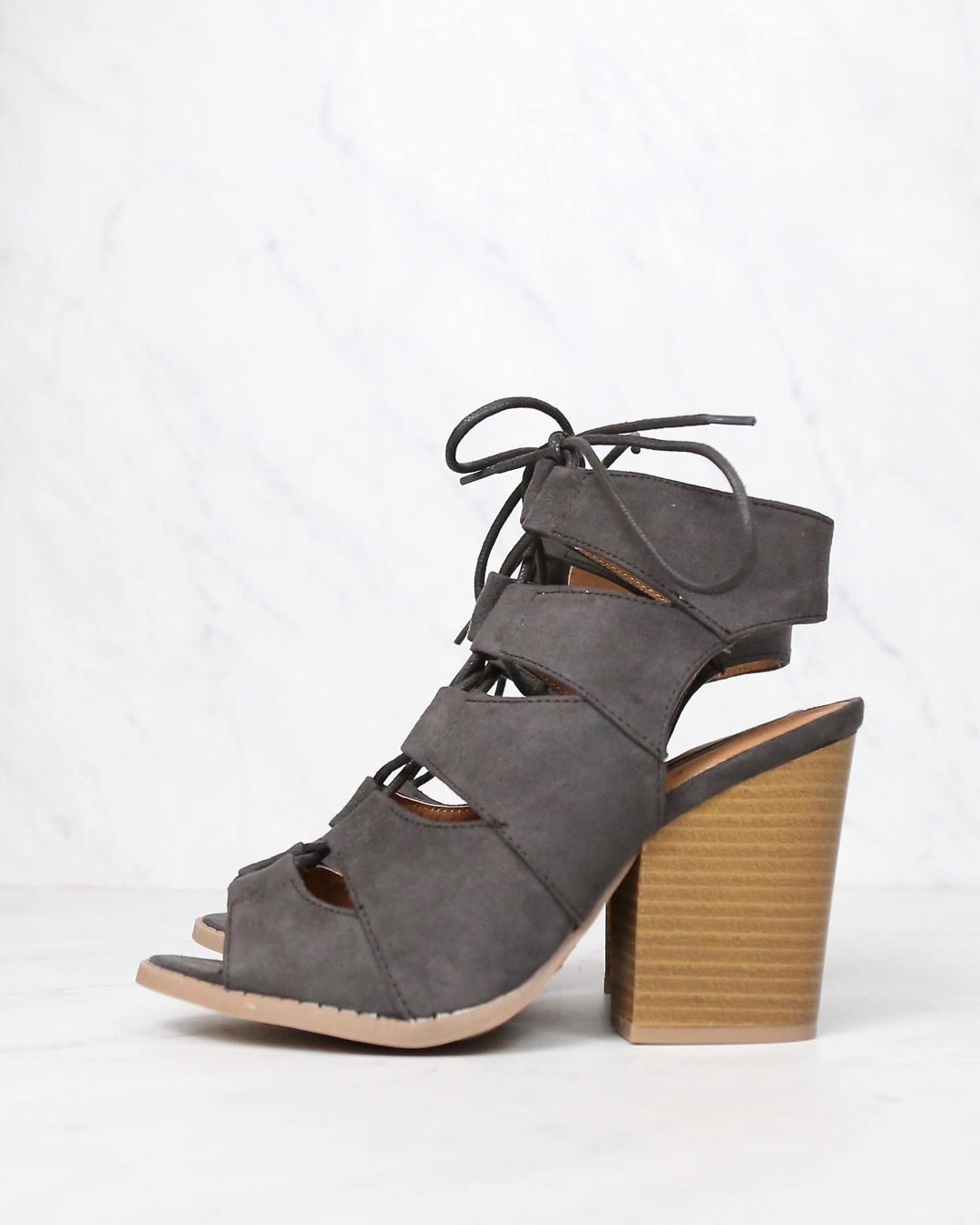 Summer Nights Cut Out Laced Up Block Heel Sandals in More Colors