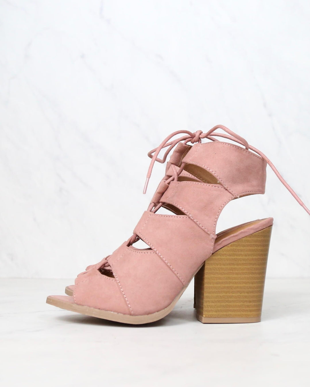 Summer Nights Cut Out Laced Up Block Heel Sandals in More Colors