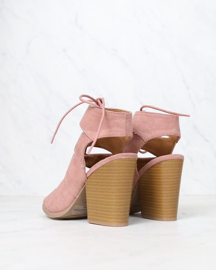 Summer Nights Cut Out Laced Up Block Heel Sandals in More Colors