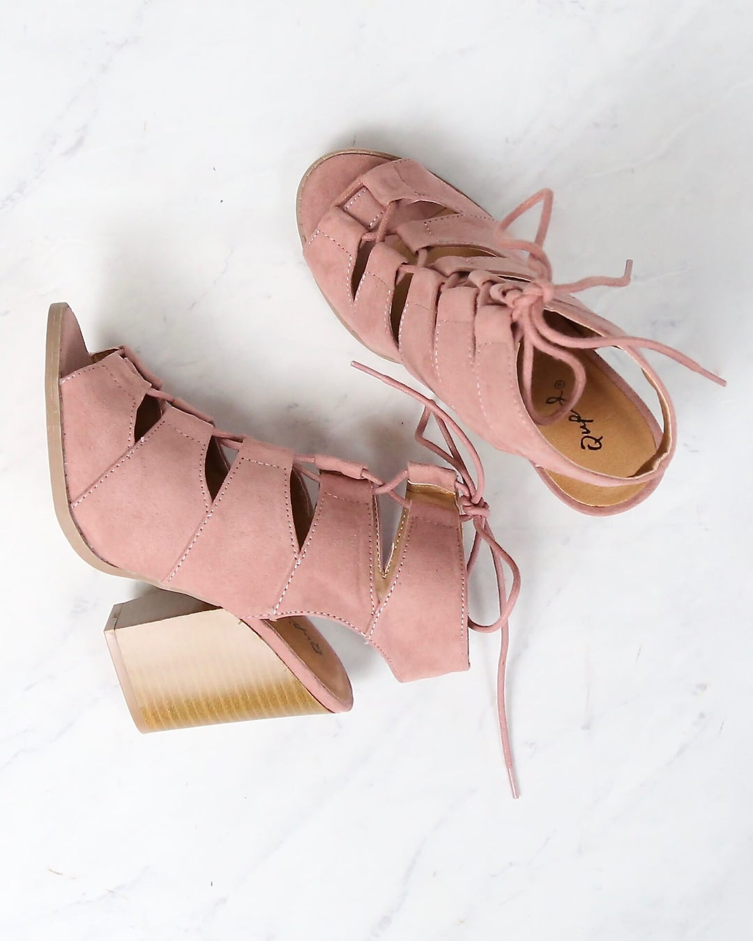 Summer Nights Cut Out Laced Up Block Heel Sandals in More Colors