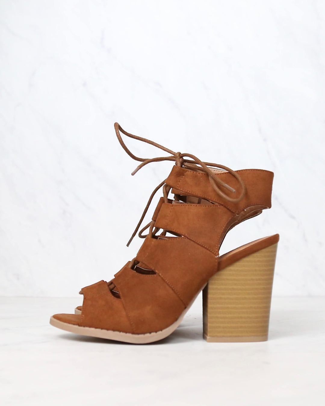 Summer Nights Cut Out Laced Up Block Heel Sandals in More Colors