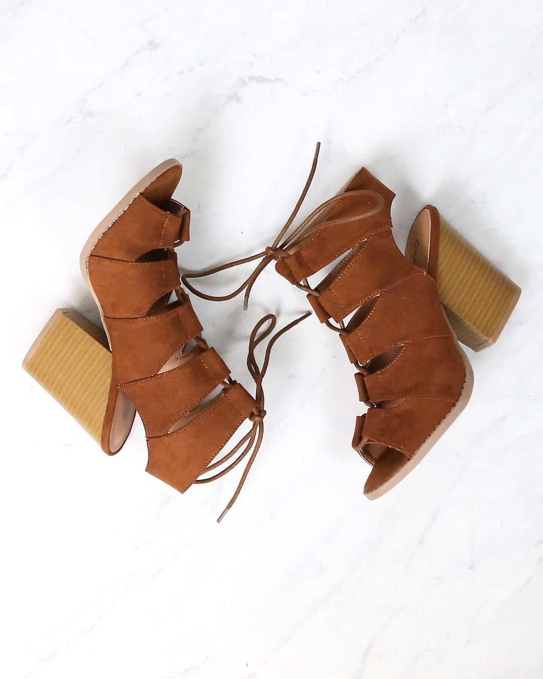 Summer Nights Cut Out Laced Up Block Heel Sandals in More Colors