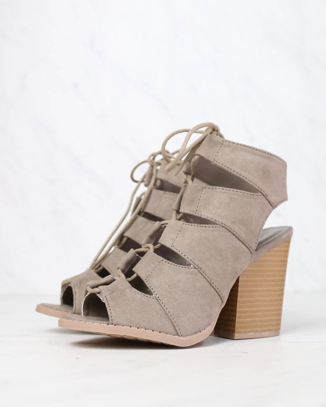 Summer Nights Cut Out Laced Up Block Heel Sandals in More Colors