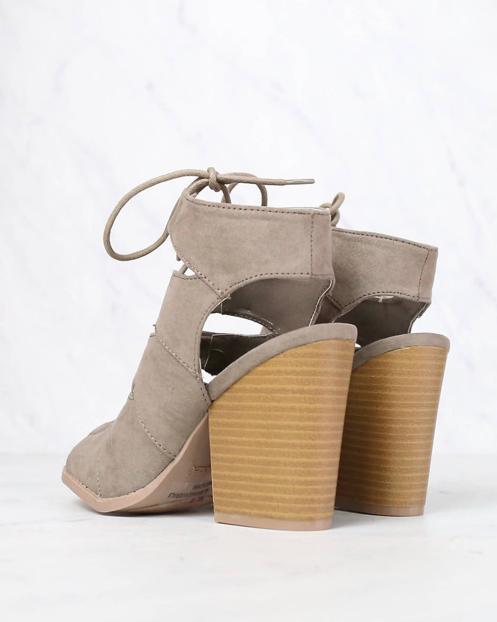 Summer Nights Cut Out Laced Up Block Heel Sandals in More Colors